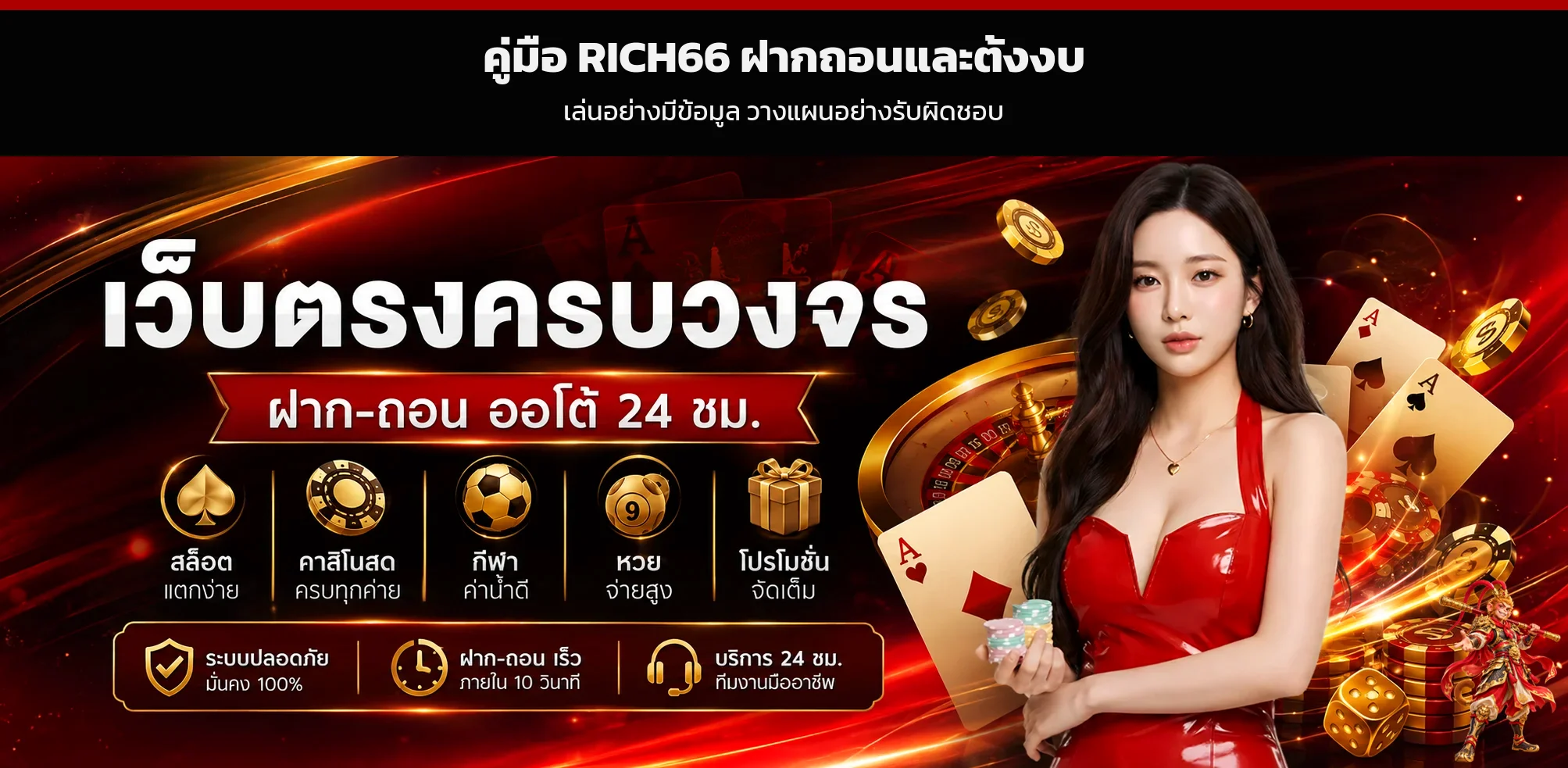 RICH66 ฝากถอนและตั้งงบอย่างรับผิดชอบ
